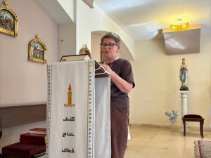 Dzisiaj, podczas naszej pierwszej pielgrzymkowej Eucharystii w Jordanii, w Kości (4)